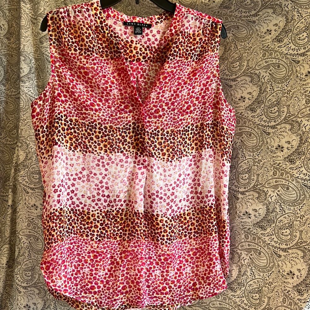 Semi sheer V neck blouse